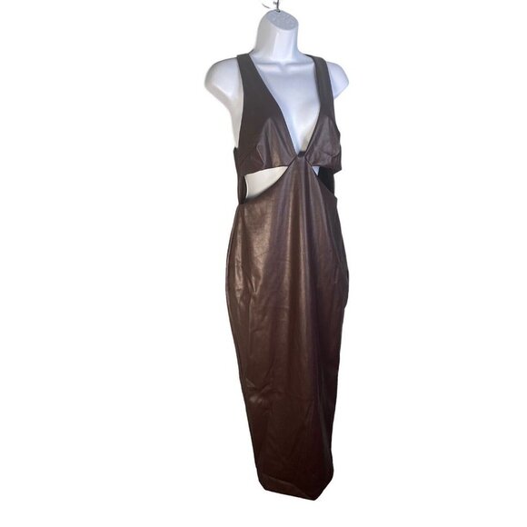 Nookie Womens Alexia Cut‎ Out Midi in Chocolate Size Large - Picture 4 of 9